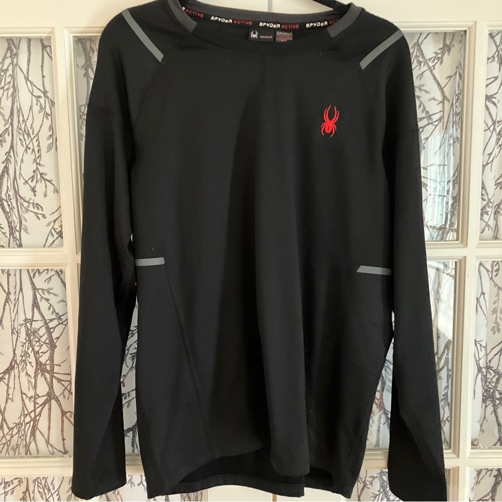 Spyder Active Medium Black Long Sleeve Tshirt Mens
